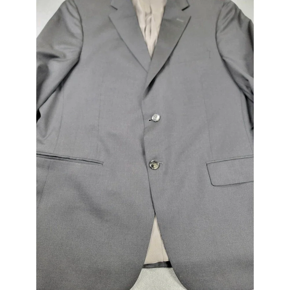 Vintage Hart Schaffner Marx Blazer Jacket Sport Coat Mens‎ 44R Gray Wool USA